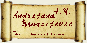 Andrijana Manasijević vizit kartica
